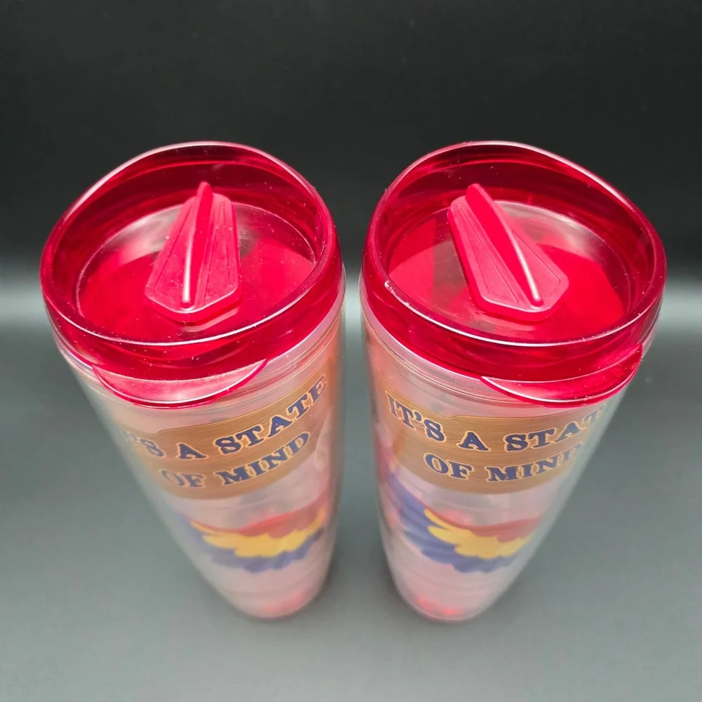Margaritaville 26oz Insulated Tumbler Set of 2 It's A State of Mind Red Lids USA